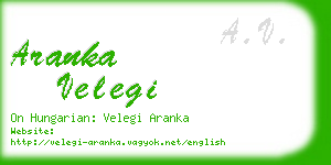 aranka velegi business card